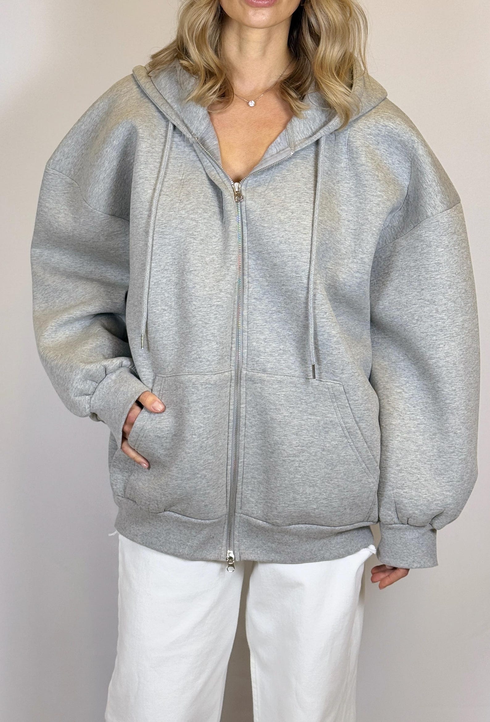 Dark gray oversized winter tops hoodies cotton outwear plus size main image 0
