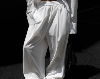 Oversized White Wide Leg Pants: Summer Casual Trousers