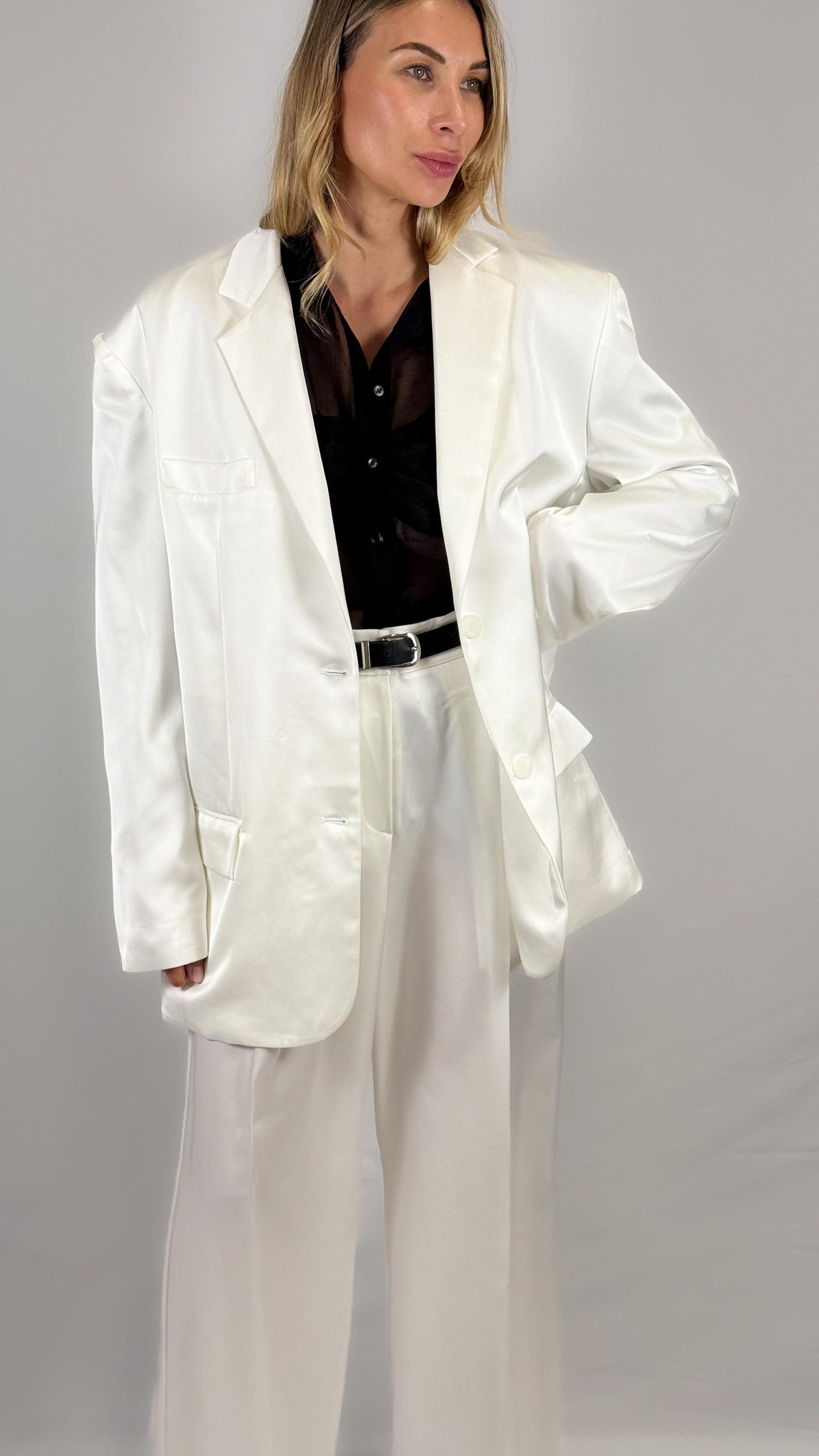 White Satin Pants Relaxed Fit, Women's Trousers Etsy — free download