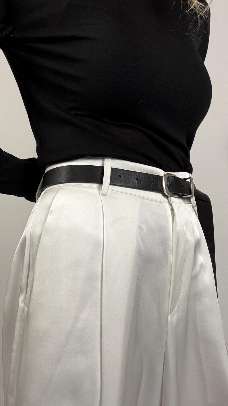 White Satin Long Pant