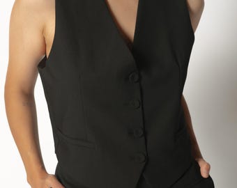 Black Bermuda Shorts Suit: Sleeveless Vest, Summer Set