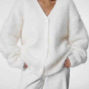 Sadira Fluffy Cardigan - Warm White