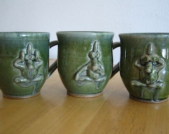 See no evil, hear no evil, speak no evil - Set of Three 10 oz Monster Mugs