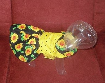 SUNFLOWER SMILES Harness Dress or VEST - Made to order - 2 to 12 lb dogs