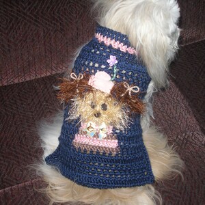 FUZZY has a GIRLFRIEND dog sweater Many colors Westie face avail-2 to 20 lb dogs image 2