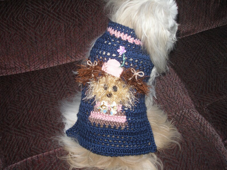 FUZZY has a GIRLFRIEND dog sweater Many colors Westie face avail-2 to 20 lb dogs image 2