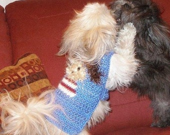 FUZZY WUZ a POOCH Boy or Girl sweater - Many colors -Westie face avail-2 to 20 lb dogs