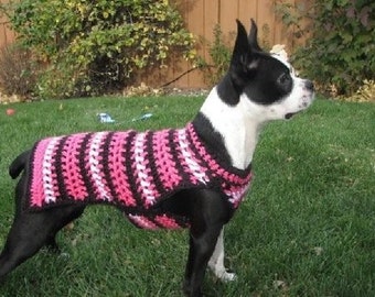 PRETTY in PINK sweater - available in many colors -2 to 20 lb dogs - made to order