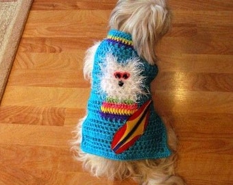 SURFER DUDES- Dog sweater - Choose your Dude - 5 to 20 lb dogs - made to order