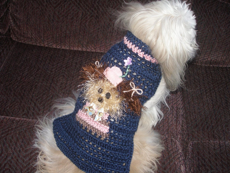 FUZZY has a GIRLFRIEND dog sweater Many colors Westie face avail-2 to 20 lb dogs image 3