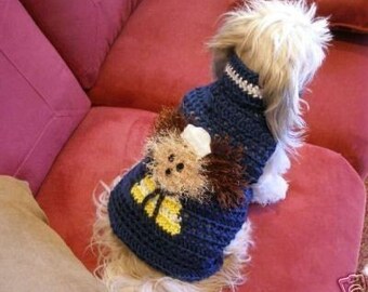 Dog sweater - FUZZY WUZ A SAILOR - 2 to 20 lb dogs - Navy or Pink- Made to order