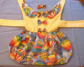 HOT AIR BALLOON Festival - Fun Harness Dress - 2 to 12 lb dogs- Choose bodice color- Made to order