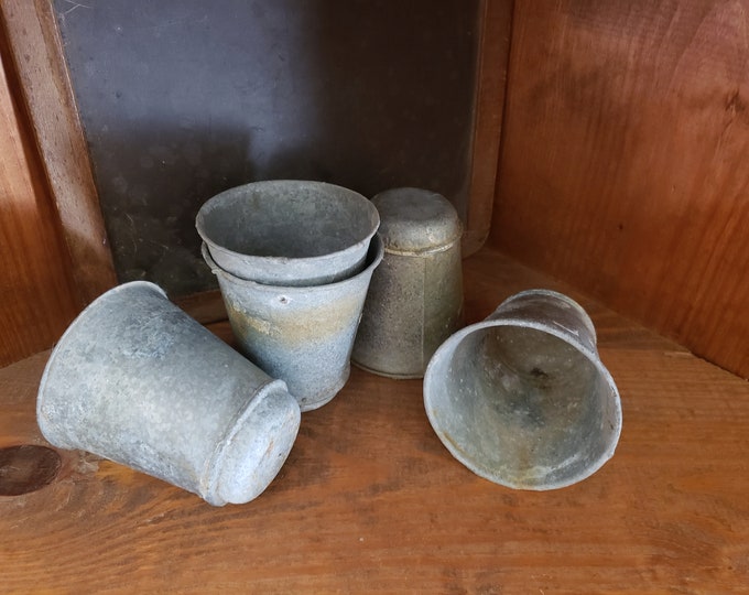 Vintage French Zinc Pitch Pot/ Seedling Pot Etsy