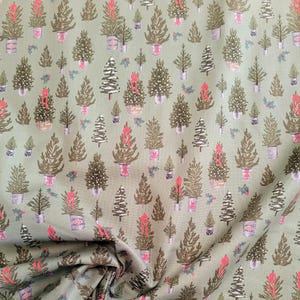By the yard Farmhouse Christmas fabric Trees by Echo Park Paper Company