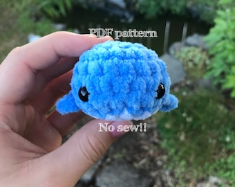 Gehaakt amigurumi-patroon walvis | Easy Plushie DIY (pdf-patroon)