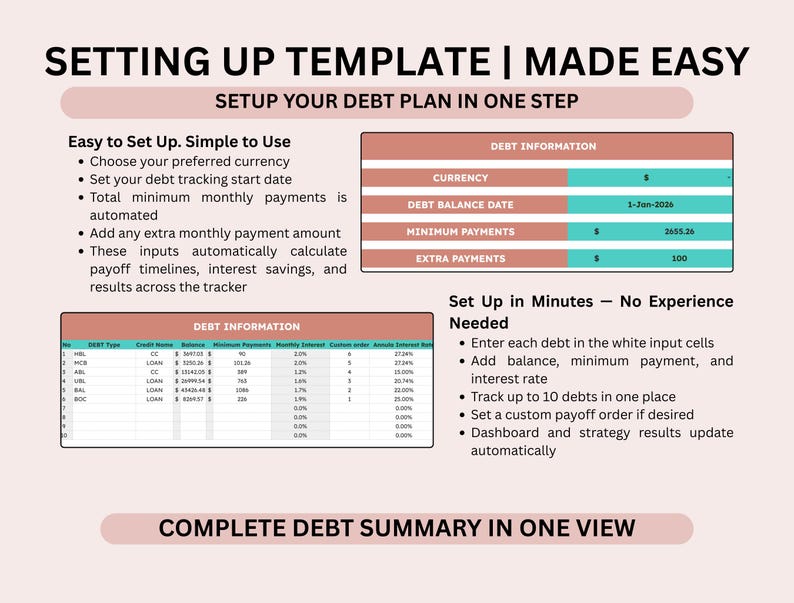 Debt Payoff Tracker Google Sheets Snowball Avalanche Method Calculator Multiple Debts Strategy image 9