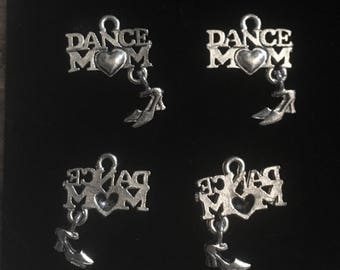 4 Silver Pewter Dance Mom Charms or Dance Charms (qb163)