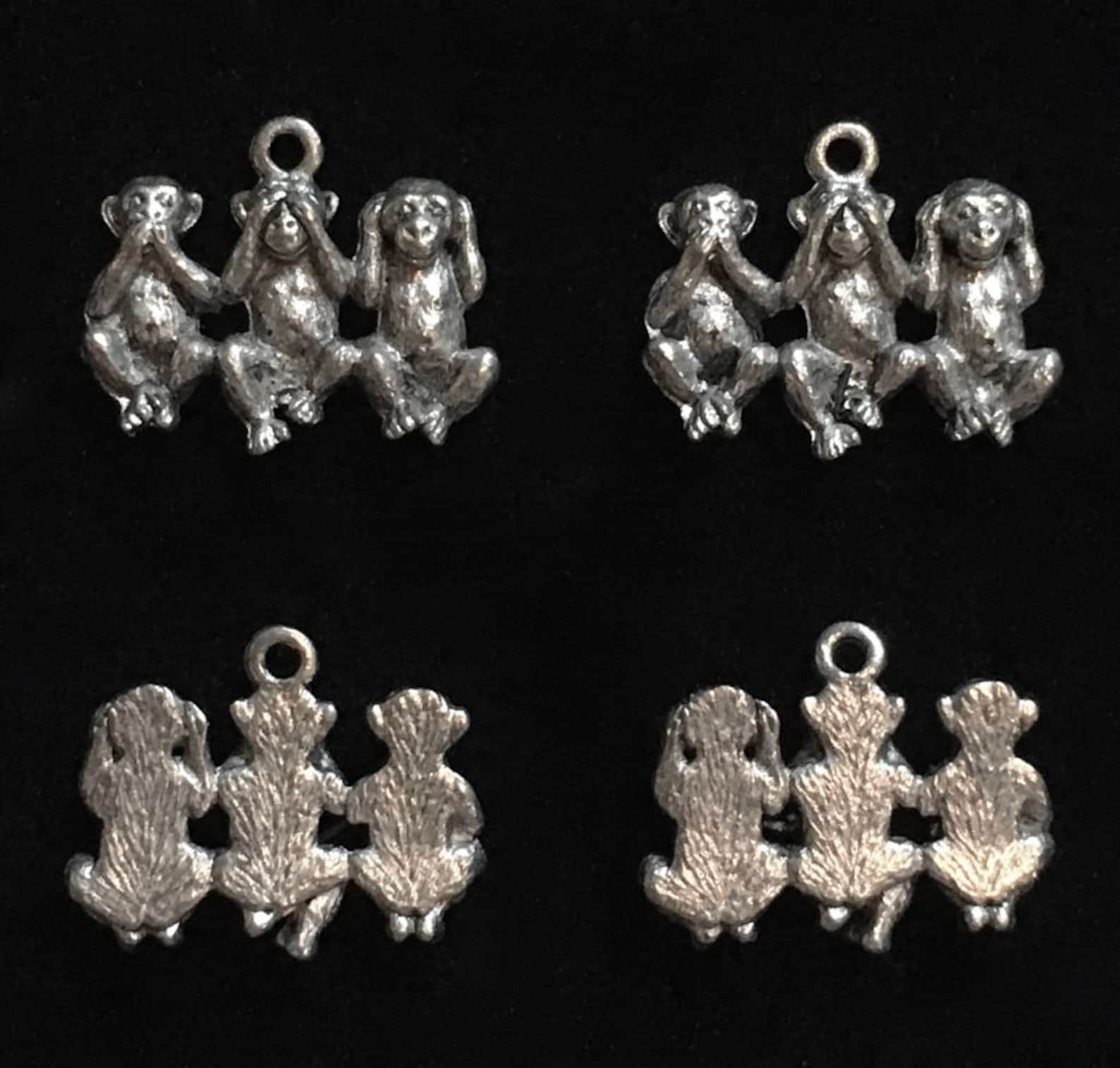 4 silver pewter ballerinas charms, trio of ballerina charms, ballet charms (qb103) - new charm