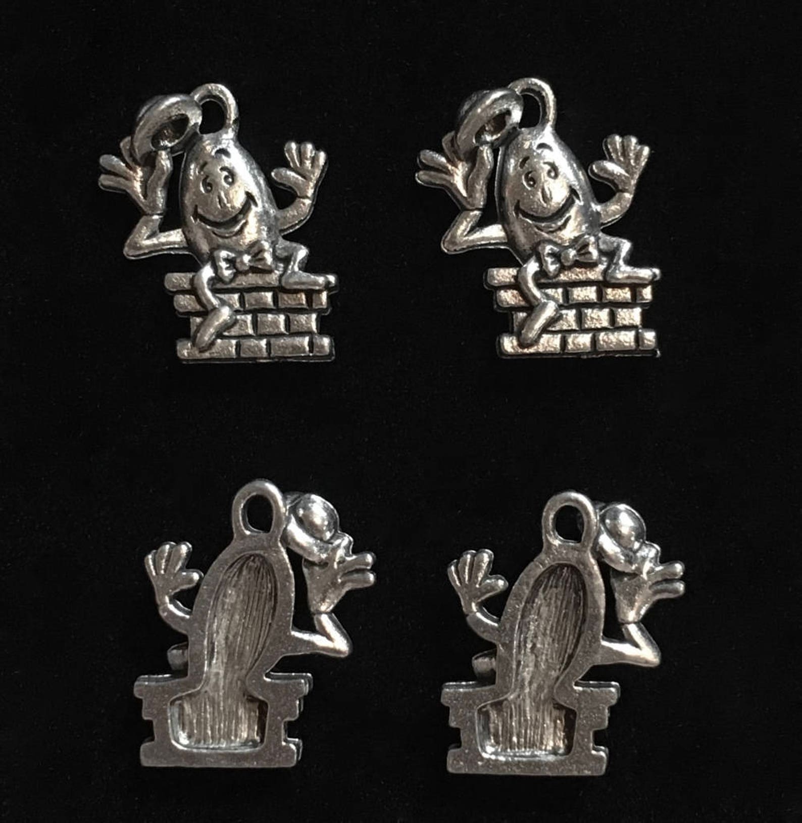 4 silver pewter ballerinas charms, trio of ballerina charms, ballet charms (qb103) - new charm