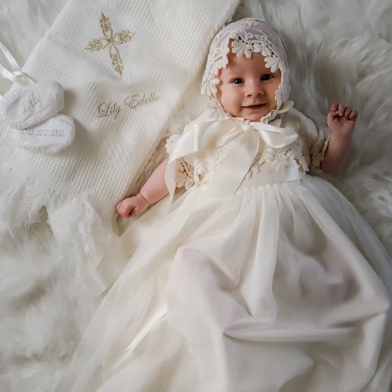 White Baptism Dress, Christening Gown Girl, Baby Girl Baptism Dress, Baby  Blessing Dress, Baptism Shoes, Newborn Girl Dress - Etsy