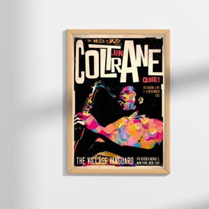 Poster vintage del concerto jazz di John Coltrane / Poster di John Coltrane / Arte murale minimalista moderna / Arredamento per la casa per soggiorno e camera da letto
