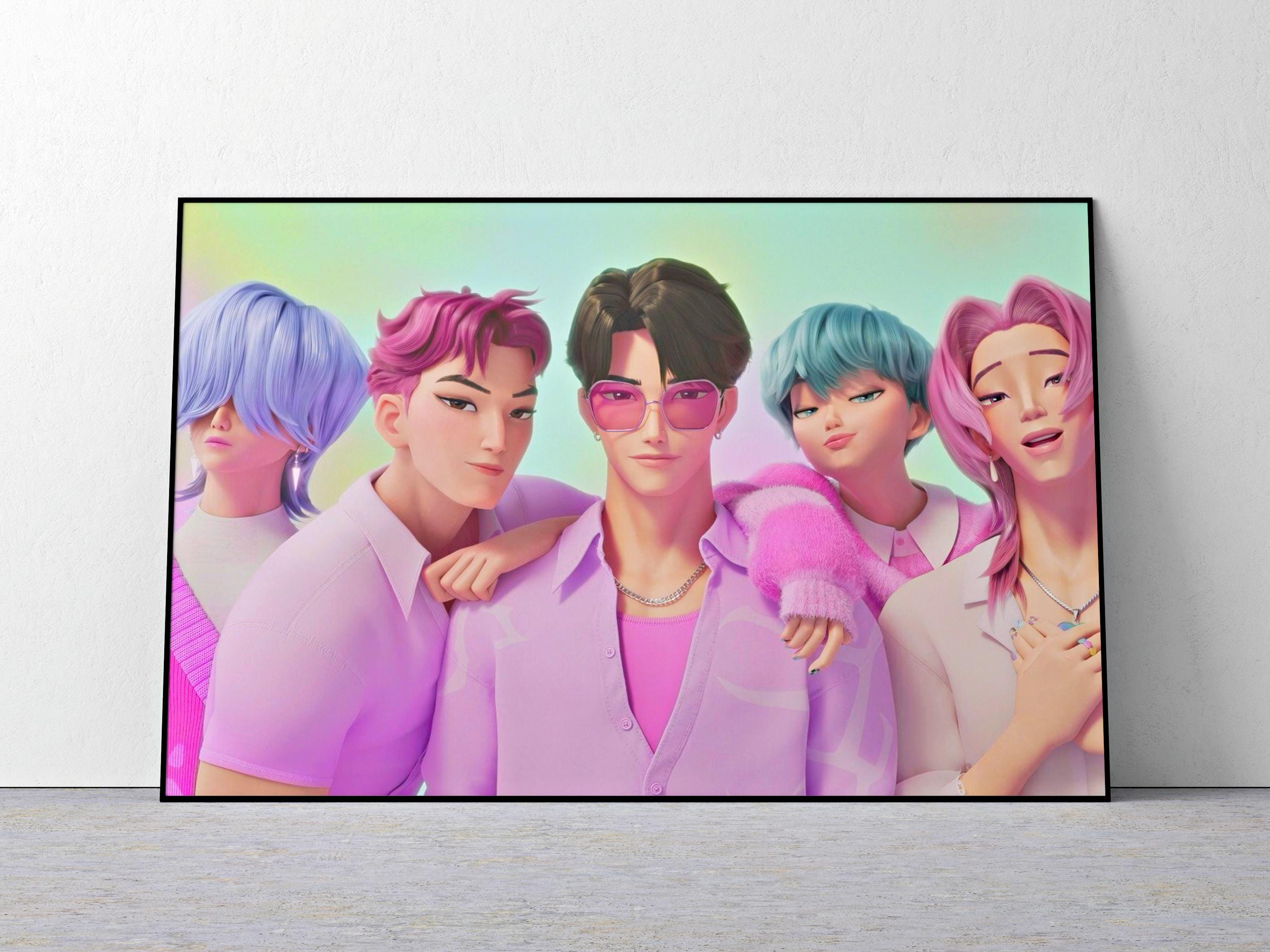 2 PCS KPop Demon Poster Hunters Movie Musical Fantasy Film Cove Affiche