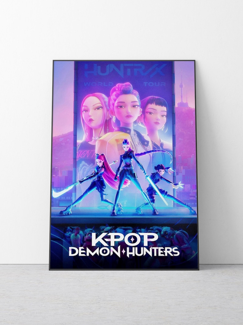 Poster K-POP Demon Hunters 91,5x61 Cm - Impression Sous Licence Officielle, Décoration Murale Fan