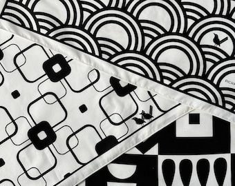 Black & White Bandana Series - Modern Print, 100% Cotton