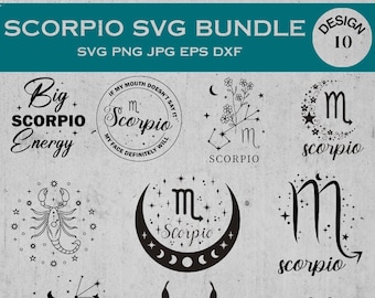 Scorpio Zodiac SVG Bundle: Mystical Sign Designs (Digital Download)