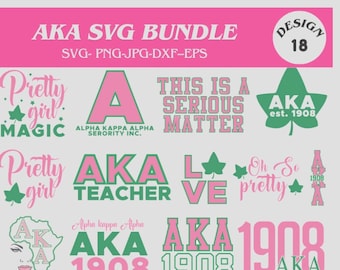 Alpha Kappa Alpha SVG Bundle: AKA Sorority Greek Letters (Digital Download)