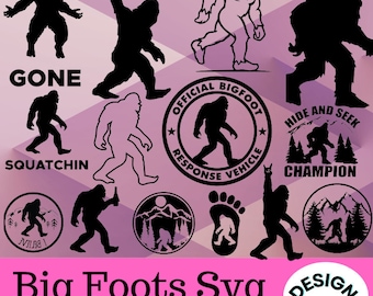 Bigfoot SVG Bundle: Sasquatch, Mountains, Forest (Digital Download)