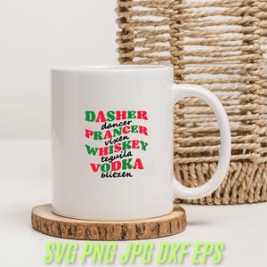 Sublimazione PNG- Vixen-Comet-Cupid-Donner- Dasher-Dancer-Prancer- Rudolph Download* -*File PNG digitale, Whiskey Vodka Tequila