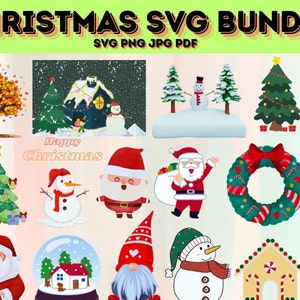 Kerst SVG-bundel / grappige kerst-SVG / bestand knippen / Cricut / illustraties / Commercieel gebruik / vakantie-SVG / citaten kerstspreuken / Winter