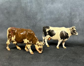 Vintage Toy Bulls, Farm Animals by Britains, Early-Mid 20th Century Toy Figures