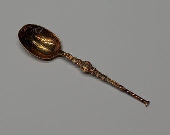 Queen Elizabeth II 1953 Coronation Spoon, English Sterling Silver Gold Gilt Teaspoon, English Royalty