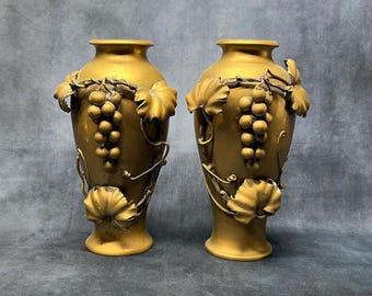 明治時代の小さな青銅製花瓶一組 - Etsy 日本