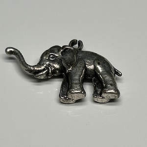Vintage Sterling Silver Charm, Silver Charm Bracelet Charm, Elephant Charm