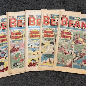 The Beano Paper Comics, Vintage Children’s Comics, 1987 - 5x Comic Bundle