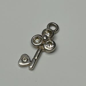 Vintage Sterling Silver Charm, Silver Charm Bracelet Charm, Key Charm