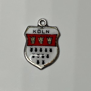 Vintage Sterling Silver Charm, Silver Charm Bracelet Charm, Location Charm - Koln