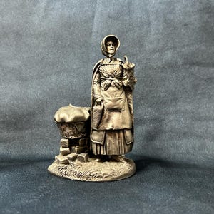 Solid Pewter, The Strawberry Girl Figurine, Six Pence A Pottle, Pewter Figurine by JP 1977
