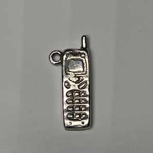 Vintage Sterling Silver Charm, Silver Charm Bracelet Charm, Mobile Phone Charm