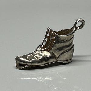 Vintage Sterling Silver Charm, Silver Charm Bracelet Charm, Boot Charm