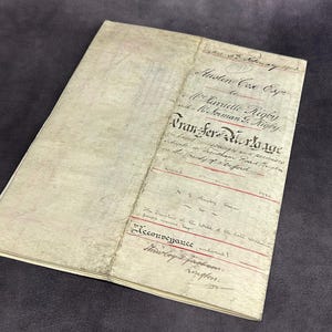 Contrato victoriano, antiguo contrato bellamente escrito en papel vitela, 5 de febrero de 1903