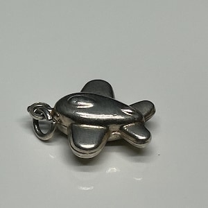 Pingente vintage de prata esterlina, pingente de pulseira de prata, pingente de avião de bebê
