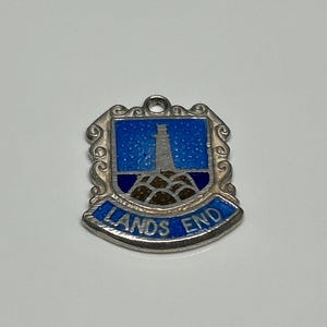 Vintage Sterling Silver Charm, Silver Charm Bracelet Charm, Location Charm - Lands End