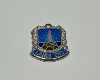Vintage Sterling Silver Charm, Silver Charm Bracelet Charm, Location Charm - Lands End