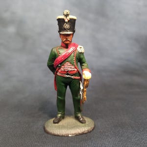 DelPrado Miniature Military Soldier Figurine, Metal Figure, Subaltern, French Chasseurs 1806