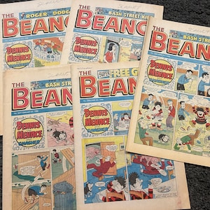The Beano Paper Comics, Vintage Children’s Comics, 1988 - 5x Comic Bundle