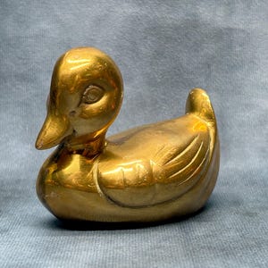 Vintage Brass Duck, Brass Animal Figure